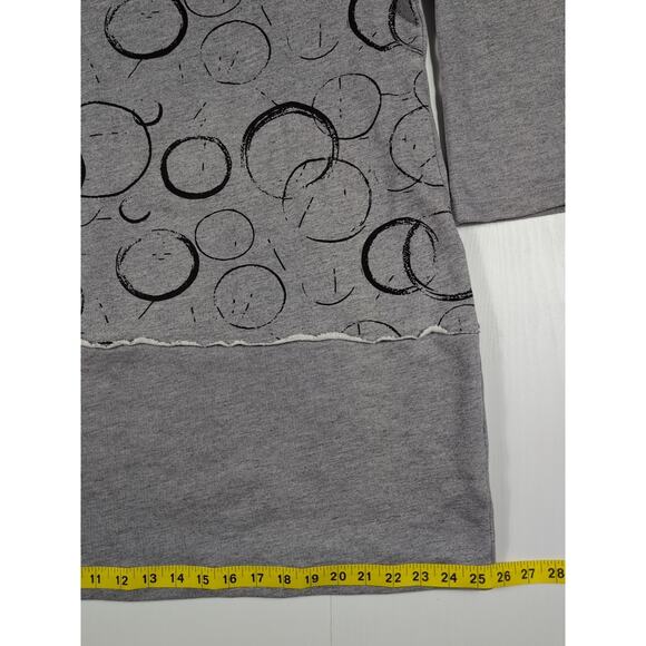 Chalet Et Cici Women’s L Gray Long Tunic Top Asymmetrical Pocket Art Wear Shirt - Picture 6 of 11